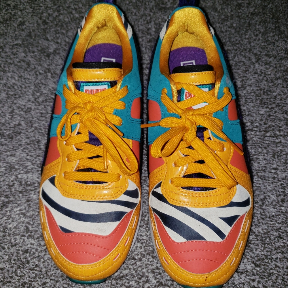 Like New Puma RS-100 Animal Print Tennis Shoes size 4Y/6W